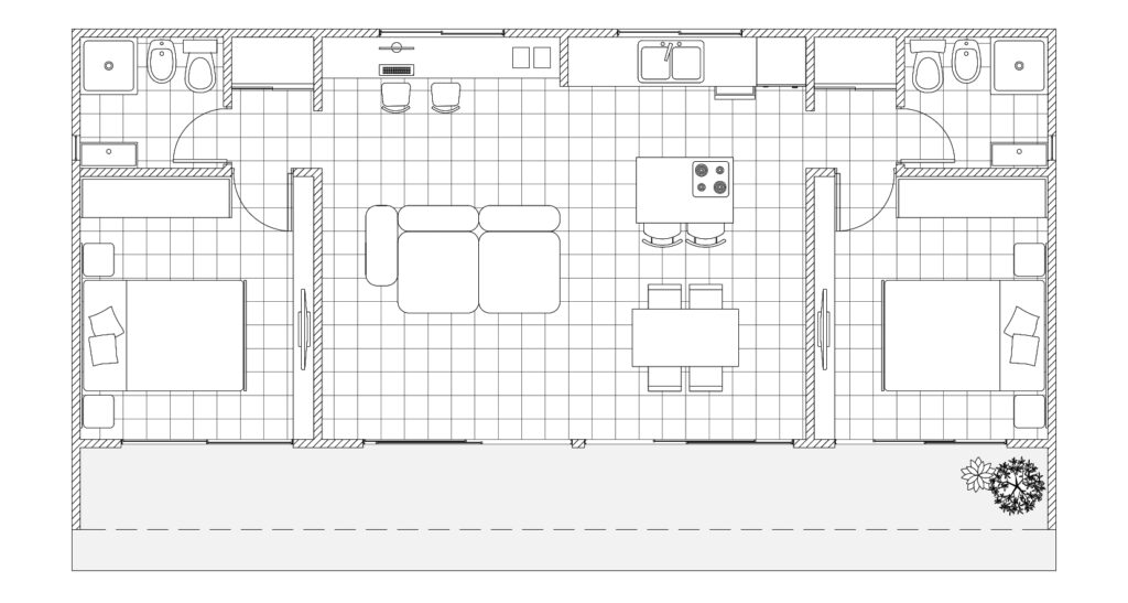 planta casa modular 74